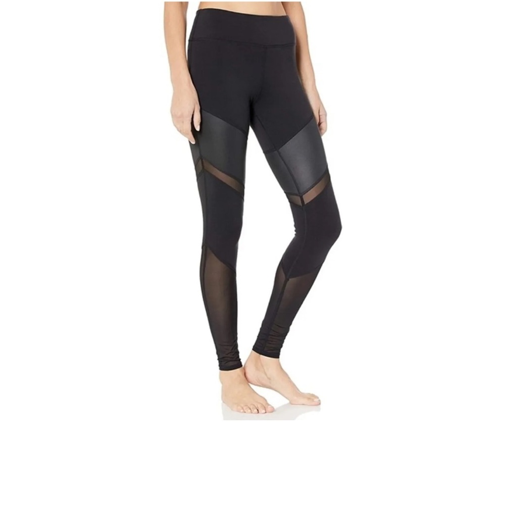 Alo Yoga Black Sheila Leggings Mesh Panels Size X-small Activewear